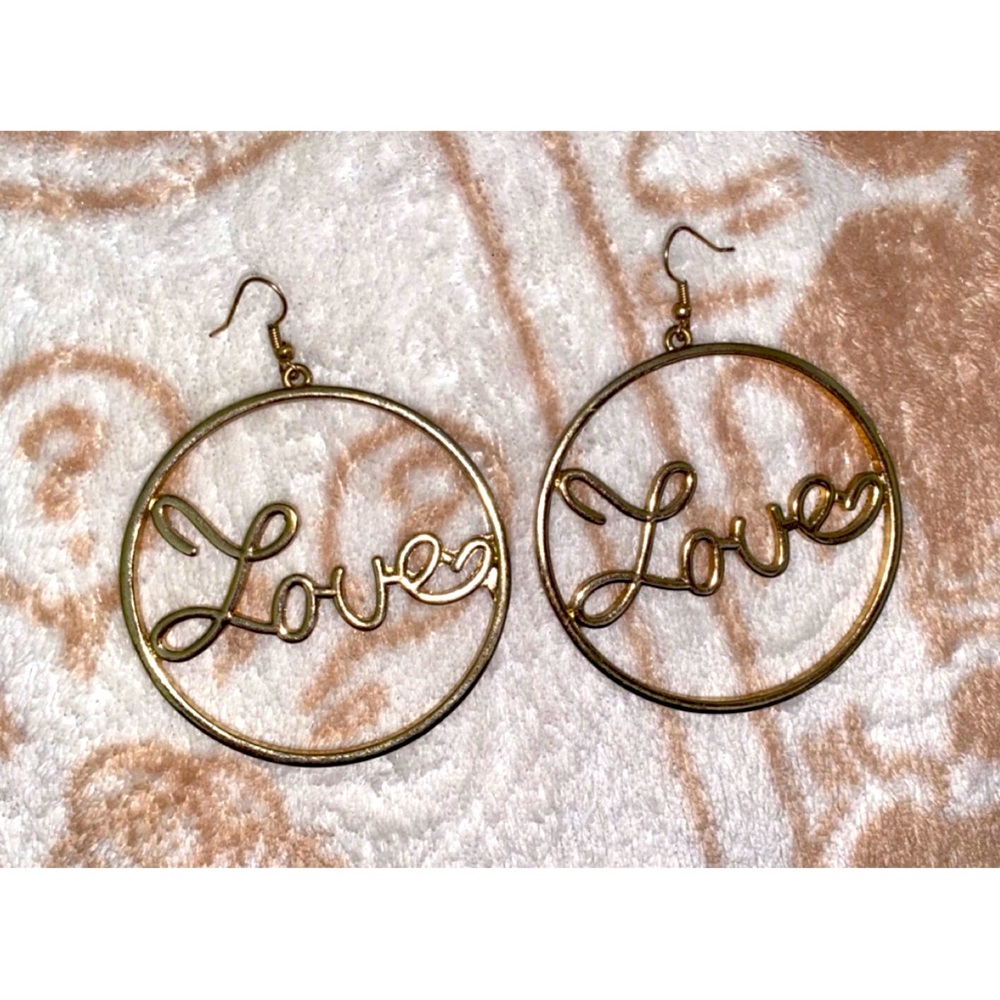 Love Gold hoop earrings